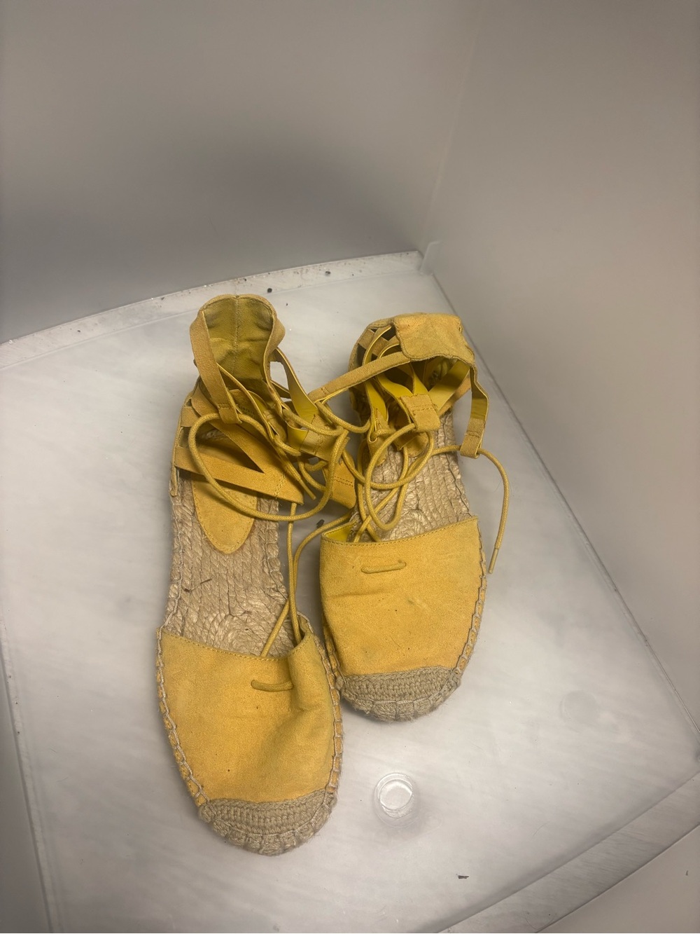Source Unknown Yellow Lace-Up Women's Espadrilles